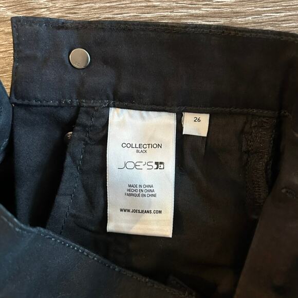 Joe's Jeans Savannah Black Coated Wide Leg Crop Jean Pants Size 26 Sailor Style - Picture 7 of 15